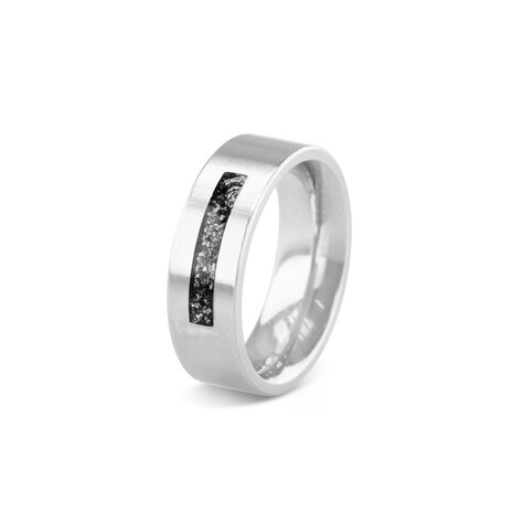 Zilveren as ring 8 mm met 1 bredere streep | sy-RS 006