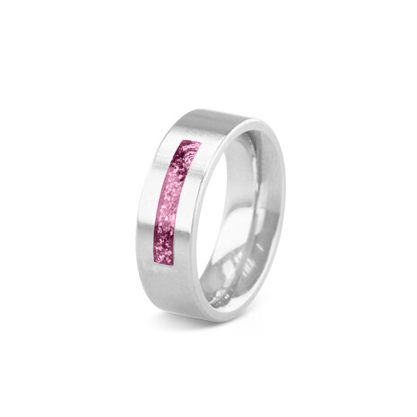 Zilveren as ring 8 mm met 1 bredere streep | sy-RS 006