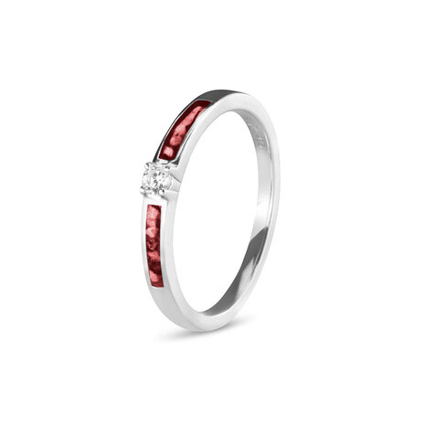 Zilveren as ring  Solitair met Zirkonia en 2 as ruimtes | sy-RWS 013