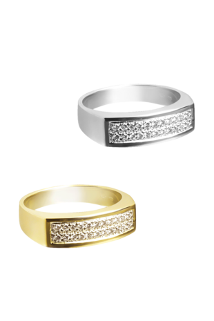 Witgouden dames ring model recht met briljant | tw-523
