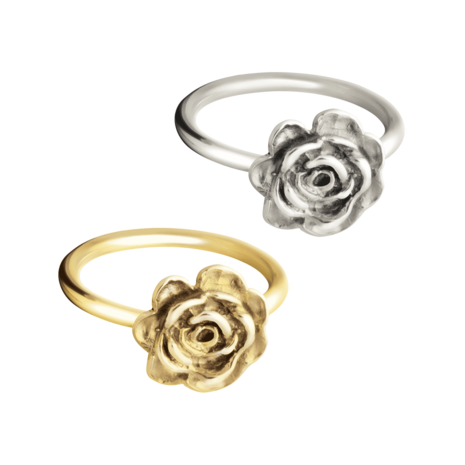 Zilveren elegante asring met bloem - roos ontwerp| tw-551