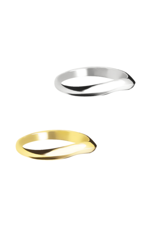 Witgouden as ring model golvend | tw-599