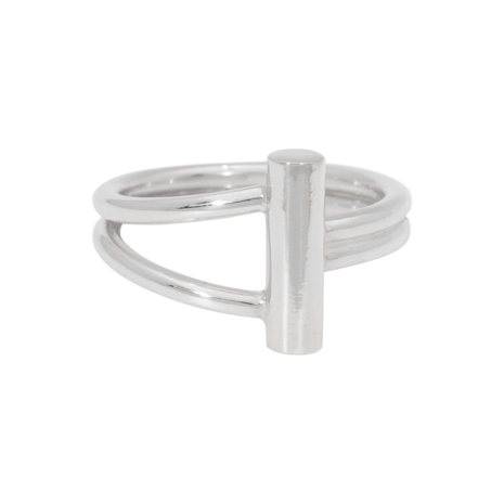 Zilveren unieke as ring met buisje | tw-821