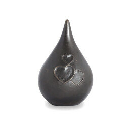 Handgemaakte bronzen mini druppel met liefdevolle hartjes| ds-B-01