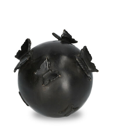 Handgemaakte mini urn van brons vlinders op een bol | ds-B-09