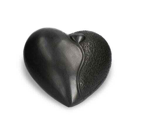 Handgemaakte urn van brons hart op hart | ds-B-13 L