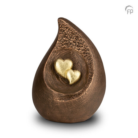 Keramische duo urn bronslaag Geert Kunen Traan van een liefdevolle herinnering | fp-UGK 097 D