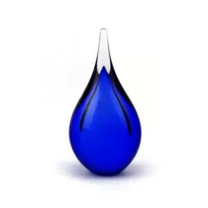 Glazen Memory-line Asdruppel klein donker blauw | er-U01DB