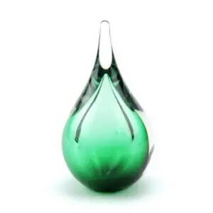 Glazen Memory-line Asdruppel klein groen | er-U01G