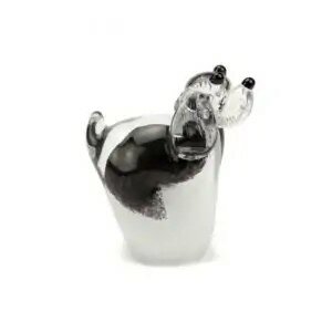Glazen Memory-line Hond zwart-wit staand | er-U07BLWs