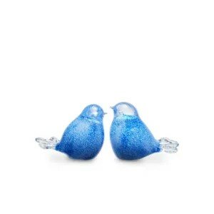 Glazen vogel Memory-line blauw en wit | er-U29BW