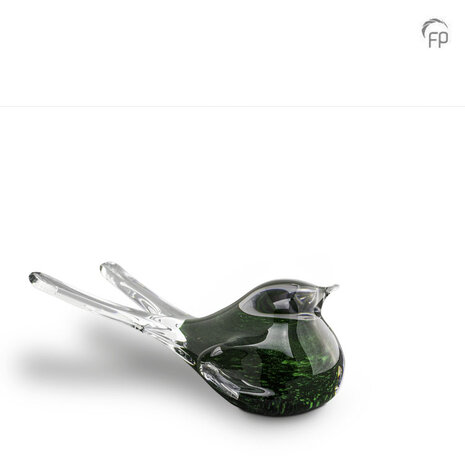 Glazen keepsake vogel donkergroen | fp-GU 301 K