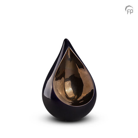 Keramische kunst urn Celest Kobaltblauw en goudkleur Small | fp-FPU 005 S