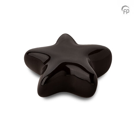 Keramische kunst urn keepsake Asteri ster in zwart | fp-FPU 062
