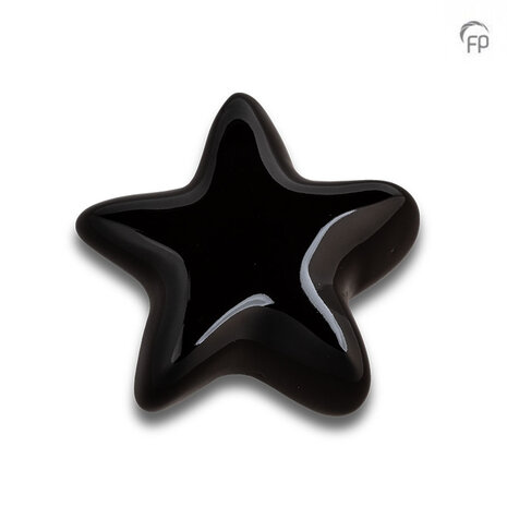 Keramische kunst urn keepsake Asteri ster in zwart | fp-FPU 062