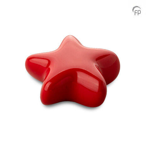 Keramische kunst urn keepsake Asteri ster in zuiver rood | fp-FPU 065