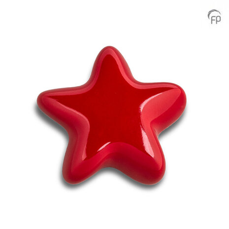 Keramische kunst urn keepsake Asteri ster in zuiver rood | fp-FPU 065