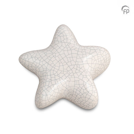 Keramische kunst urn keepsake Asteri ster in wit | fp-FPU 067