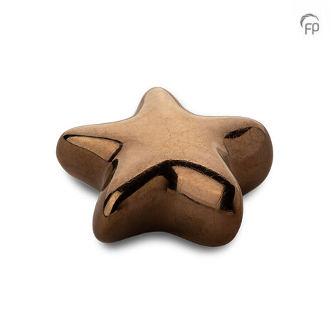 Keramische kunst urn keepsake Asteri ster in bronskleur | fp-FPU 069