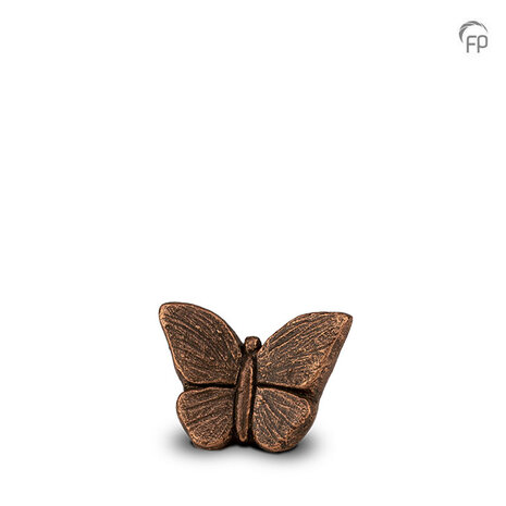 Keramische kunst urn Mariposa bronskleur keepsake  | fp-FPU 057 K