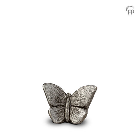 Keramische kunst urn Mariposa zilverkleur keepsake | fp-FPU 058 K