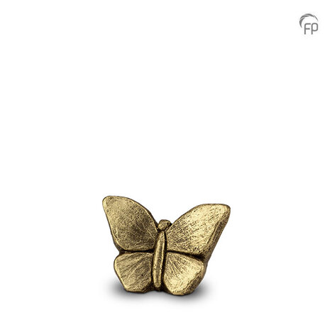 Keramische kunst urn Mariposa goudkleur keepsake | fp-FPU 059 K