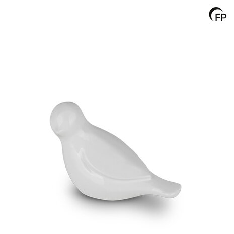 Keramische kunst urn keepsake Whistling Bird model vogel wit | fp-FPU 080