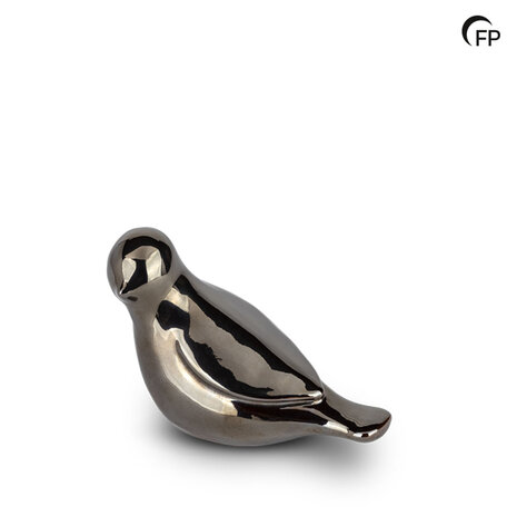 Keramische kunst urn keepsake Whistling Bird model vogel zilverkleur | fp-FPU 082