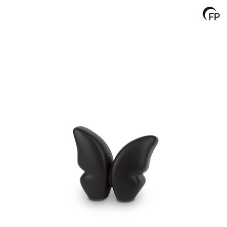 Keramische urn Mastaba vlinder mat zwart Butterfly keepsake | fp-KU 071 K