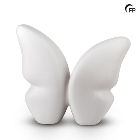 Keramische urn Mastaba vlinder mat wit Butterfly | fp-KU 072