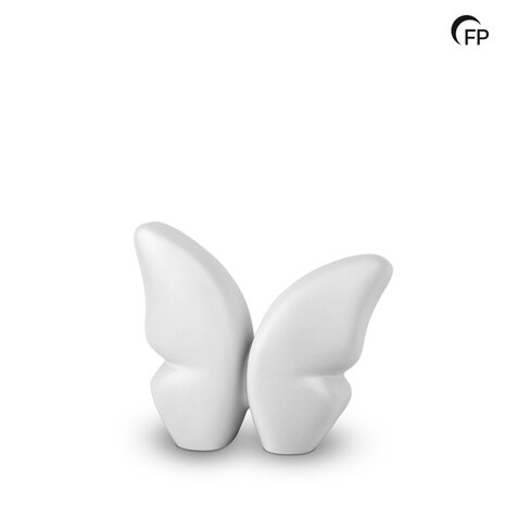 Keramische urn Mastaba vlinder mat wit Butterfly small | fp-KU 072 S