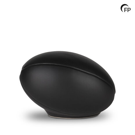 Keramische urn Mastaba mat zwart model rugbybal | fp-KU 129