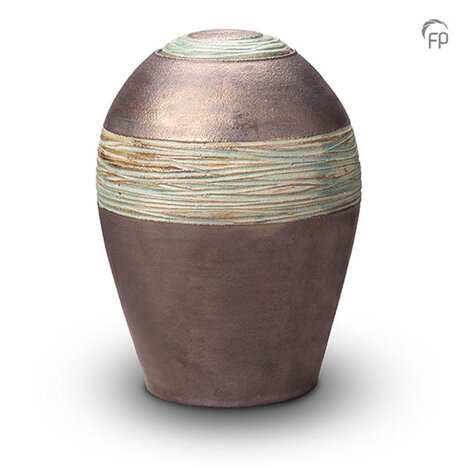 Keramische urn Pottery Bonny metallic en jade groen | fp-KU 304