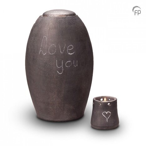 Keramische urn Pottery Bonny My Feelings met kaarsenhouder keepsake | fp-KU 305 K