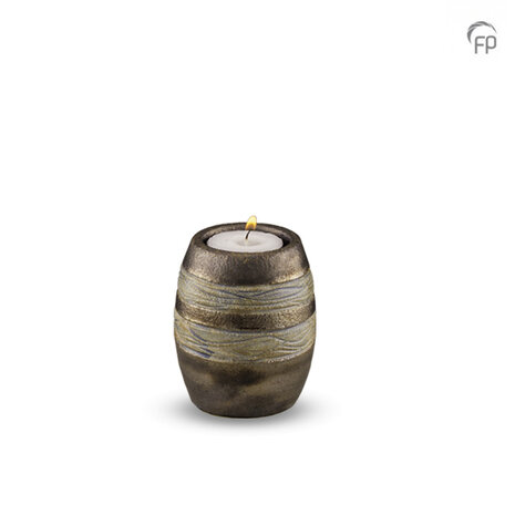 Keramische urn Pottery Bonny metallic en jade groen met kaarsenhouder keepsake | fp-KU 306 K