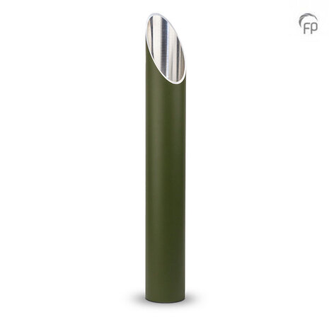 Stijlvolle aluminium design urn voor tuin of terras olijfgroen groot  | fp-CGS 006 L
