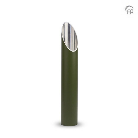 Stijlvolle aluminium design urn voor tuin of terras olijfgroen medium  | fp-CGS 006 M