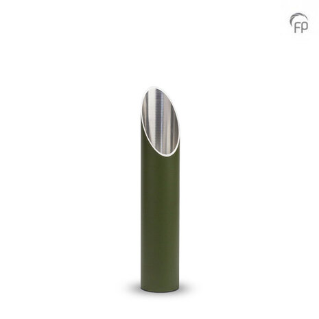 Stijlvolle aluminium design urn voor tuin of terras olijfgroen klein  | fp-CGS 006 S
