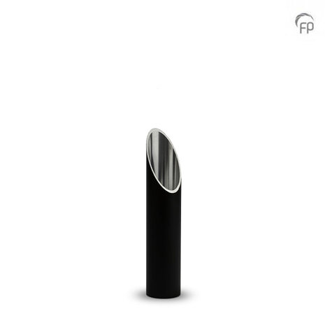 Stijlvolle aluminium design urn met waxinehouder zwart groot  | fp-CGS 001 L