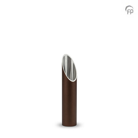 Stijlvolle aluminium design urn met waxinehouder bronskleur groot  | fp-CGS 003 L