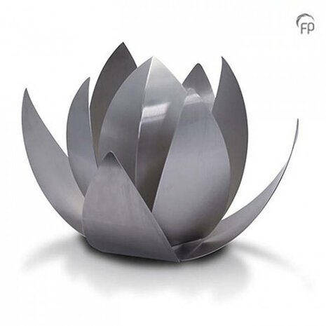 Elegante  urn van RVS duurzaam en stijlvol model Lotus  | fp-RVS 001