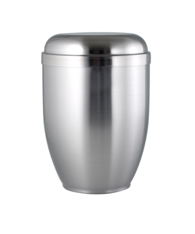 Klassieke metalen sierurn glanzend grijs zilver | vo-499990