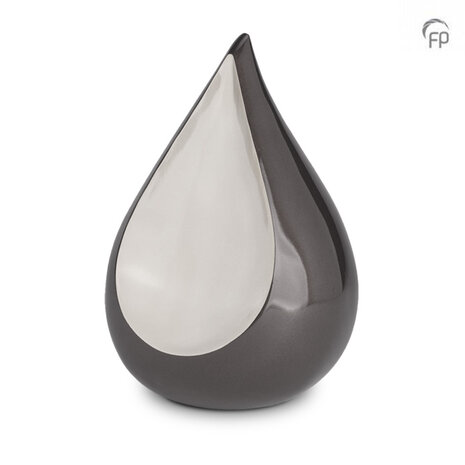 Metalen urn exclusieve FP-Originals collectie Teardrop grijs | fp-FPU 102