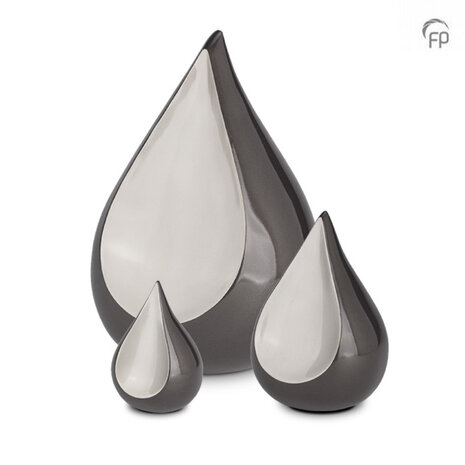 Metalen urn exclusieve FP-Originals collectie Teardrop grijs small | fp-FPU 102 S
