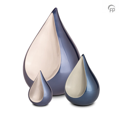 Metalen urn exclusieve FP-Originals collectie Teardrop blauw keepsake | fp-FPU 103 K
