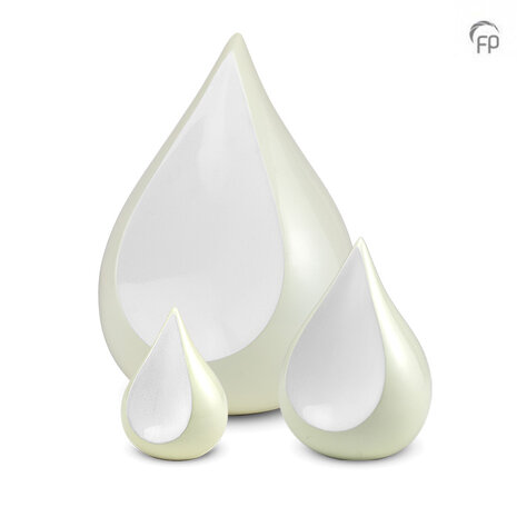 Metalen urn exclusieve FP-Originals collectie Teardrop ivoor small | fp-FPU 105 S