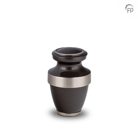 Metalen urn klassiek model in donkergrijs met zilverkleur keepsake | fp-HU 109 ZK