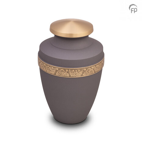 Metalen urn klassiek model in leigrijs en goudkleur| fp-HU 175