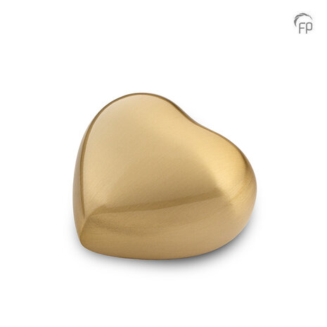 Metalen urn exclusieve FP-Originals collectie Terrybear hart gloudkleur keepsake | fp-HUH 007