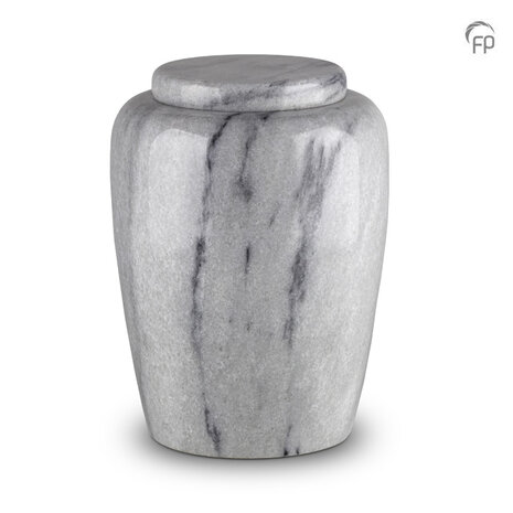 Traditionele natuurstenen urn met karakter lichtgrijs met donkergrijs | fp-SU 6785